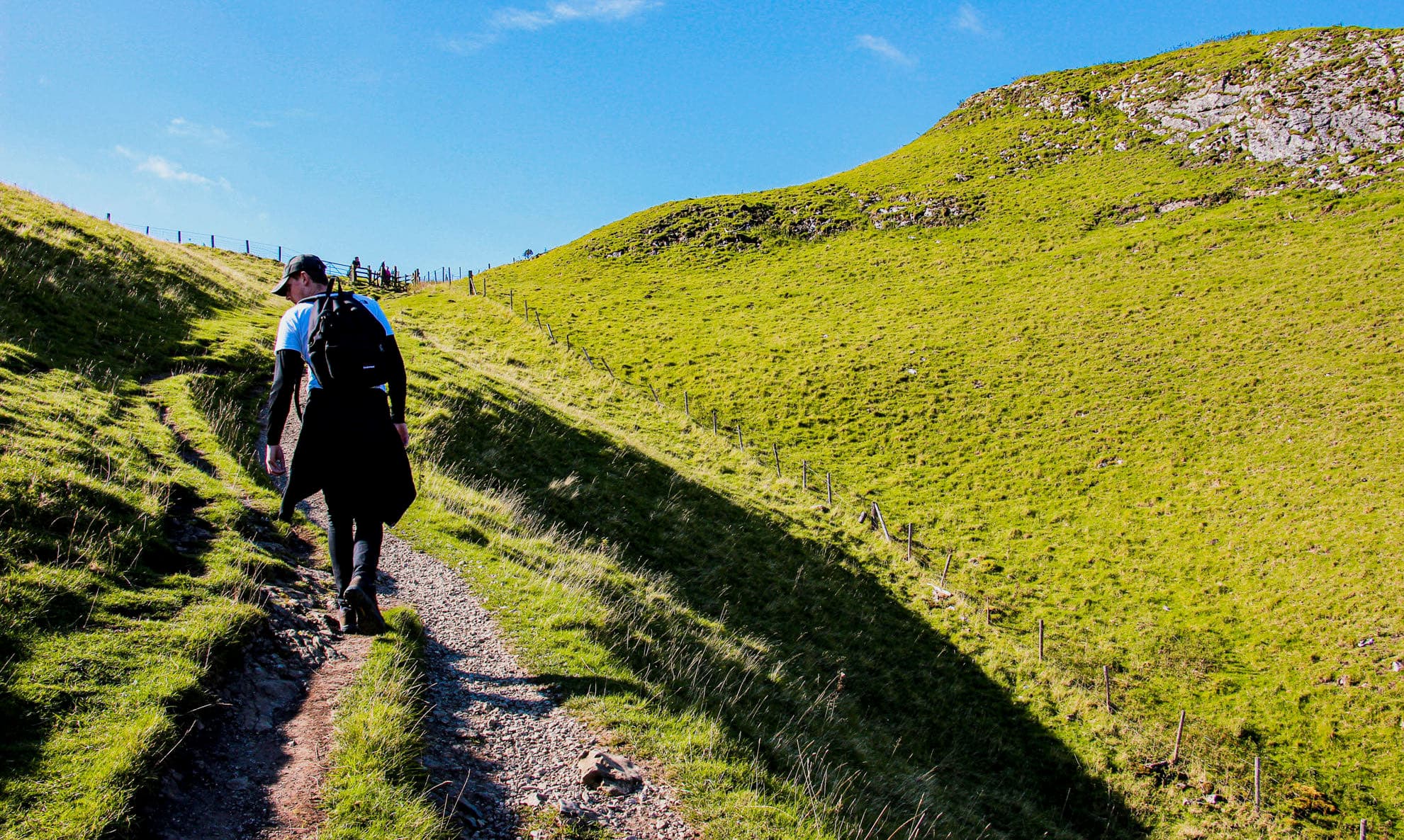 Me, walking up Mam Tor, walking away from the camera